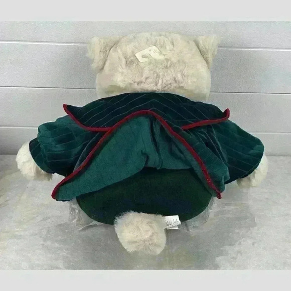 Dan Dee vintage Plush Bear White With Green‎ Overcoat - Picture 5 of 10